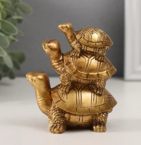 Нэцке черепахи пирамида полистоун 10*5,5*8,5см 4634949